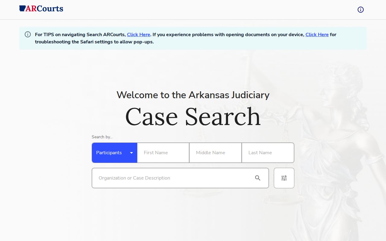 Lincoln County criminal history Search ARCourts interface