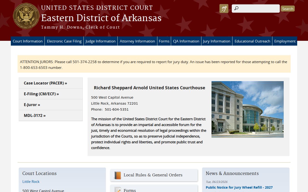 Gould criminal records Eastern District of Arkansas federal court
