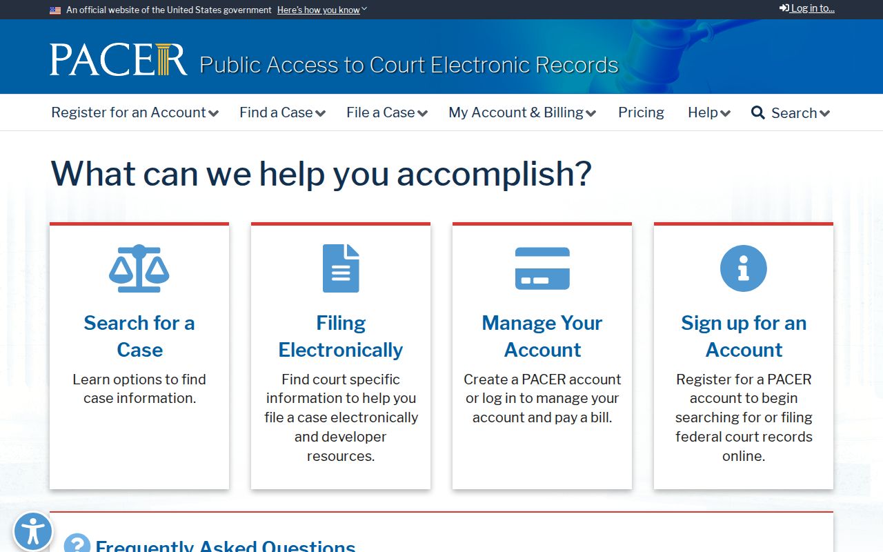 Gould criminal records PACER federal case access