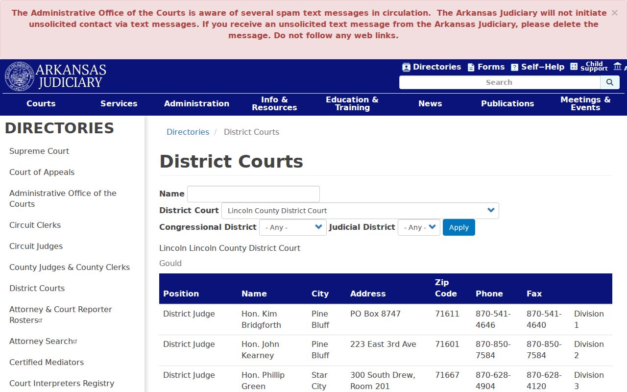 Lincoln County criminal court case district court directory