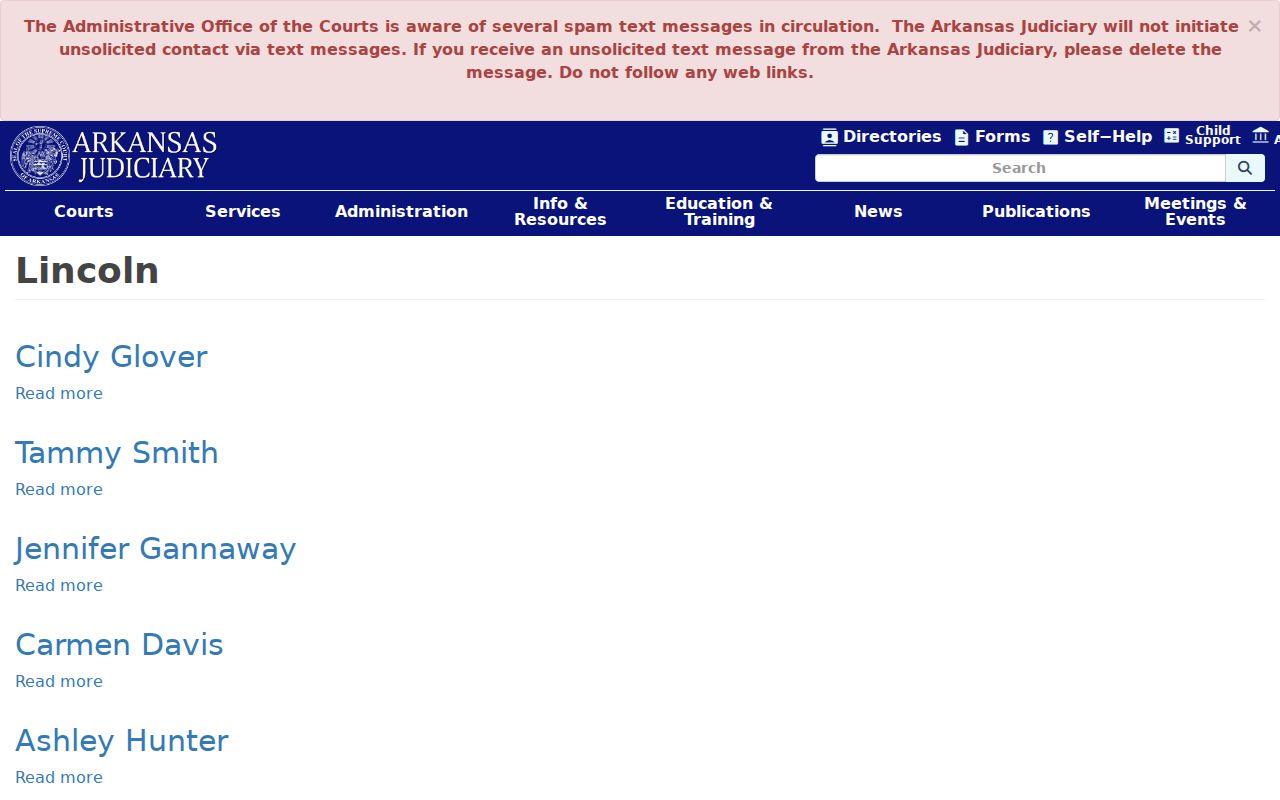 Lincoln County criminal court case judiciary directory