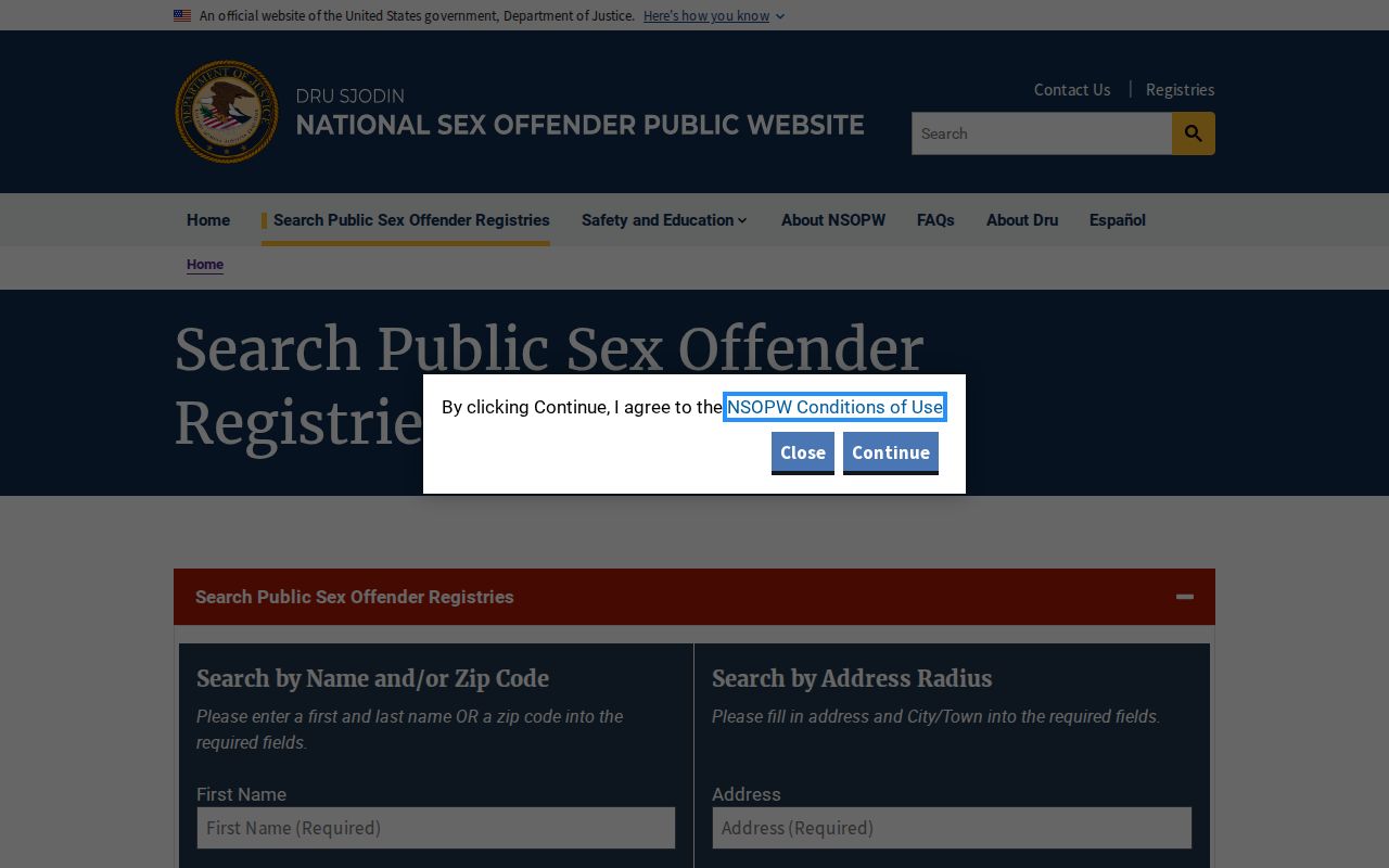 Lincoln County sex offender search through the national NSOPW portal